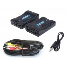Универсальный комплект "Конвертер-адаптер HDMI - SCART"+ шнур аудио-видео SCART (m) - 3хRCA (m)