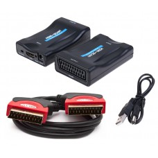 Универсальный комплект "Конвертер-адаптер HDMI - SCART"+ Шнур высокого качества Scart-Scart SD-0022D (1,8м)