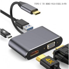 Конвертер USB-C=>HDMI+VGA+USB3.0+USB-C