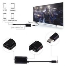 MHL-конвертер USB 3.1 type C - HDMI (Кабель-адаптер, для подключения телефона/планшета к монитору)