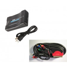 Универсальный комплект "Конвертер-адаптер SCART- HDMI" + шнур аудио-видео SCART (m) - 5хRCA (m)