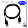 Шнур USB2.0 AM->AF 1.8m (черный)