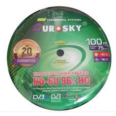 Кабель RG-6U "EUROSKY" PREMIUM 96% Wh